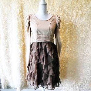 Vintage Cream & Brown Dress
